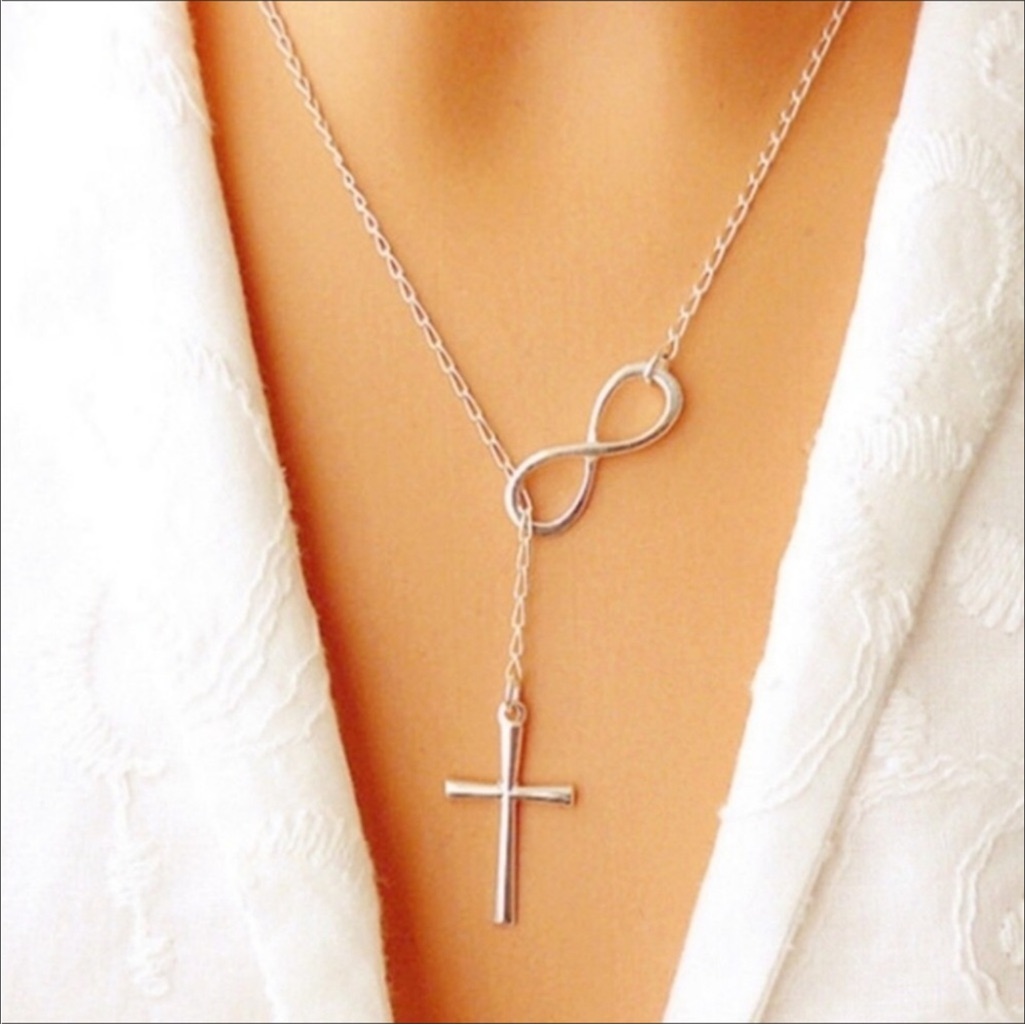 2x Hpcross Infinity Necklace Silver Color 19$